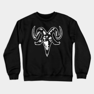 Satanic Goat Head (white) Crewneck Sweatshirt